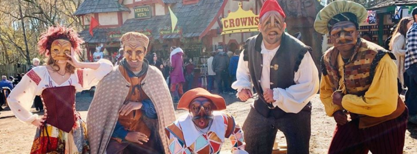 Group of students performing at the Renaissance Festival 