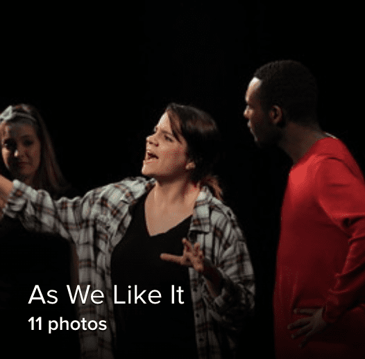 women talking to a man and pointing to the audience 