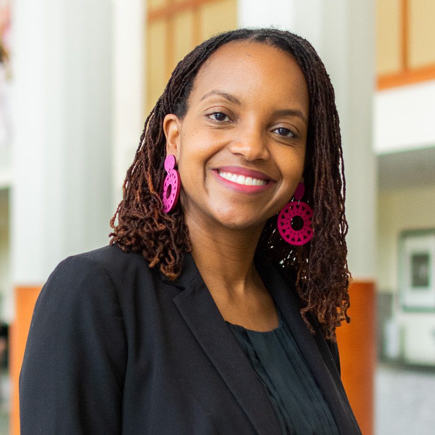 Erica Andrews headshot in Robinson Hall