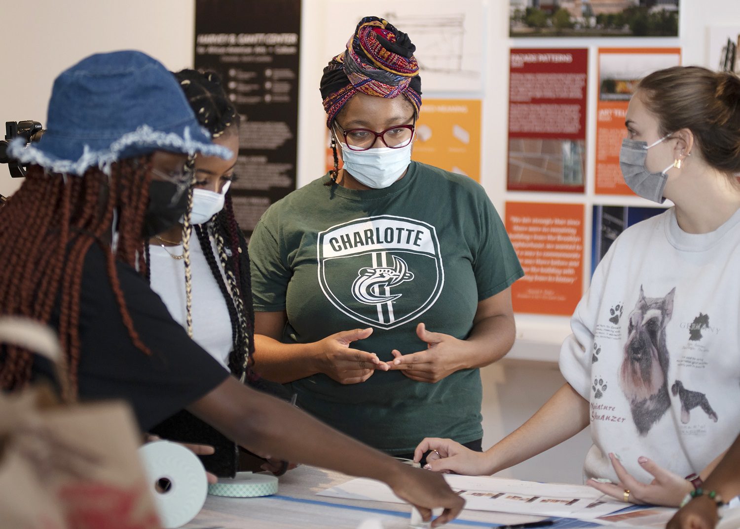 Tahlya Mock and students at Gantt Center