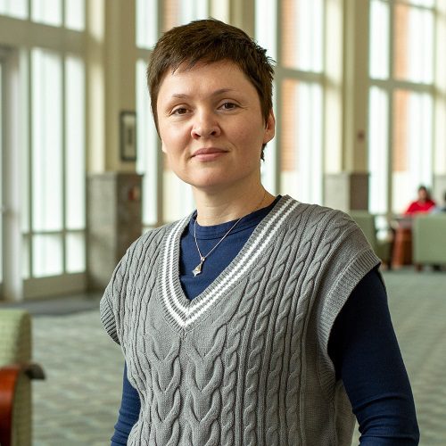 Katia headshot in Robinson Hall