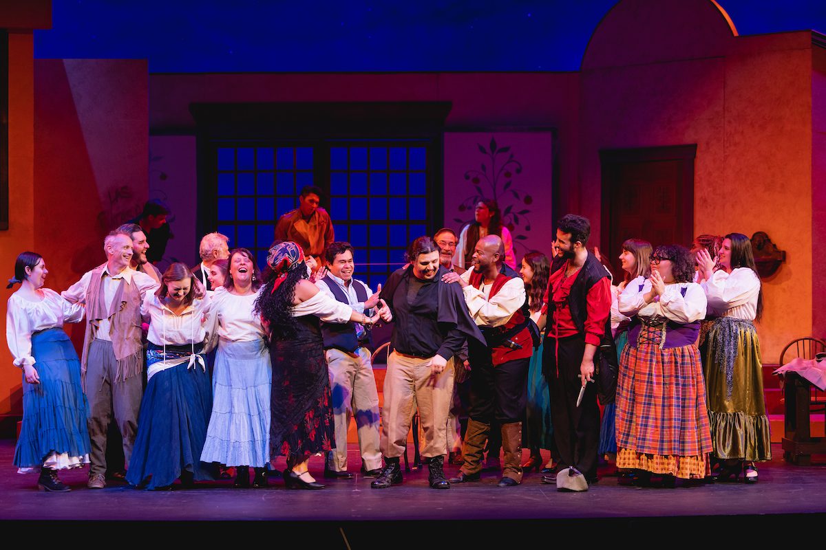 crowd scene in opera Carmen